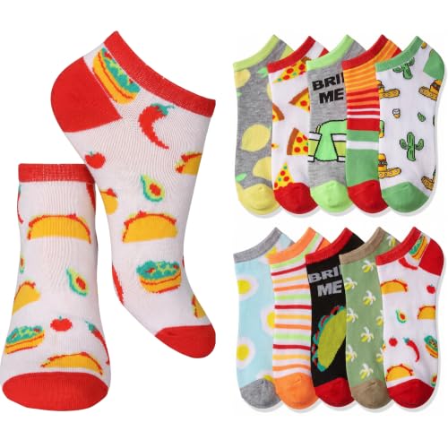 Image of Tipi Toe Women's 10 Pairs Lightweight Colorful Socks - Fun Low Cut Patterns for All-Day Comfort and Easy Everyday Style