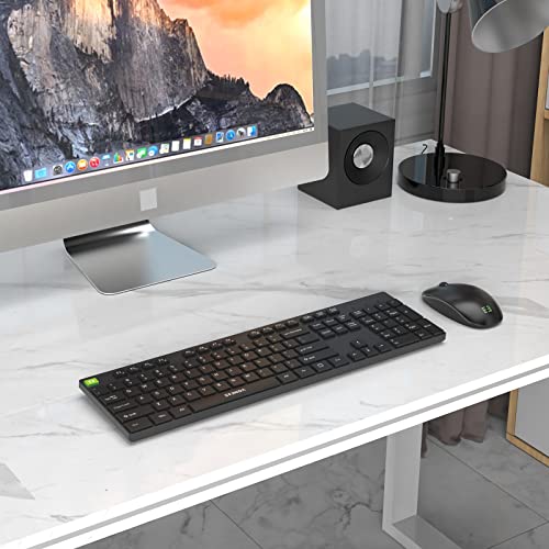 Image of seenda Wireless Keyboard and Mouse Set, 2.4GHz USB Keyboard and Mouse Combo Full Size US Layout, with Number Pad, for Windows XP /7 /8 /10 /11, MacBook, PCs, Laptops, Black