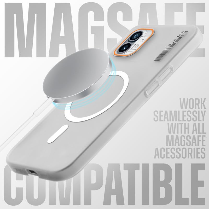 Image of Mr. Case Back Cover for Nothing Phone 1 Sleek Frosted Translucent Back with Wireless Charging Support | Anti-Scratch Shockproof Phone Case - White