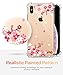 GVIEWIN Compatible for iPhone Xs/X Case, Clear Flower Pattern Design Soft & Flexible TPU Ultra-Thin Shockproof Transparent Floral Cover, Cases iPhone X/iPhone 10 (Peach Blossom/Pink)