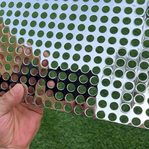 Fengyoo FENGYOOCKB39.3*19.3 39.3 Inchx19.3 Inch Perforated Metal Sheets 20 Gauge Expanded Metal Mesh Aperture 0.4In 10Mm (Approximately 2/5") Vertical Arrangement Perforated Stainless Steel Sheet Stainless Steel Mesh Screen thumb #5