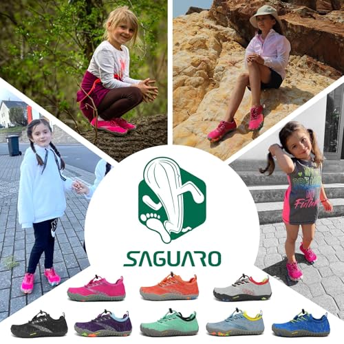 Miniatura 2 de Saguaro Barefoot Zapatillas De Trail Running Niños Niñas Minimalistas Zapatos De Deporte Antideslizantes Calzado Descalzos Para Fitness Correr Montaña Senderismo Agua, Rosa, 29 Eu