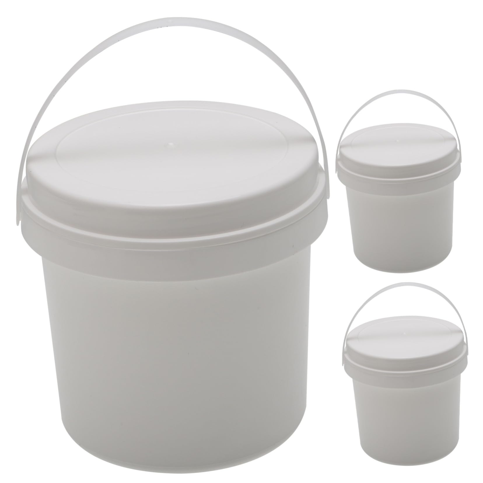 HOMOCONO Building Blocks Storage Bucket Set 3 Pack White Toy Storage Container Lids for Boys and Girls