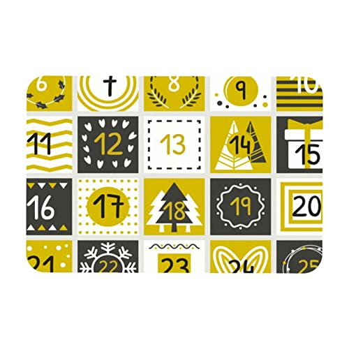 Sous-main de bureau multifonctionnel, 45,7 x 71,1 cm, calendrier de l'Avent de Noël, motif écossais jaune, tapis d'écriture à double usage pour le bureau/la maison Cover