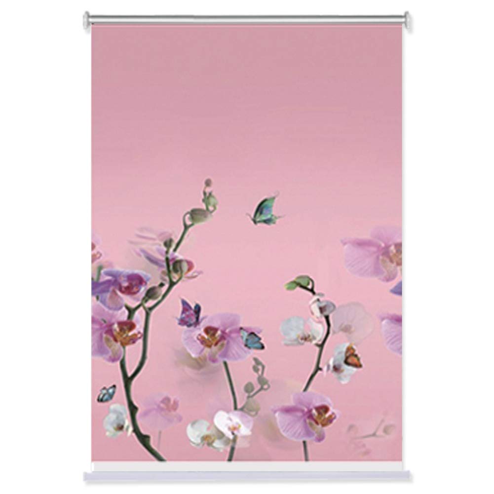 Stores enrouleurs occultants - Motif floral - Solution d'économie d'énergie de la lumière pour salon, chambre à coucher, chambre d'enfant