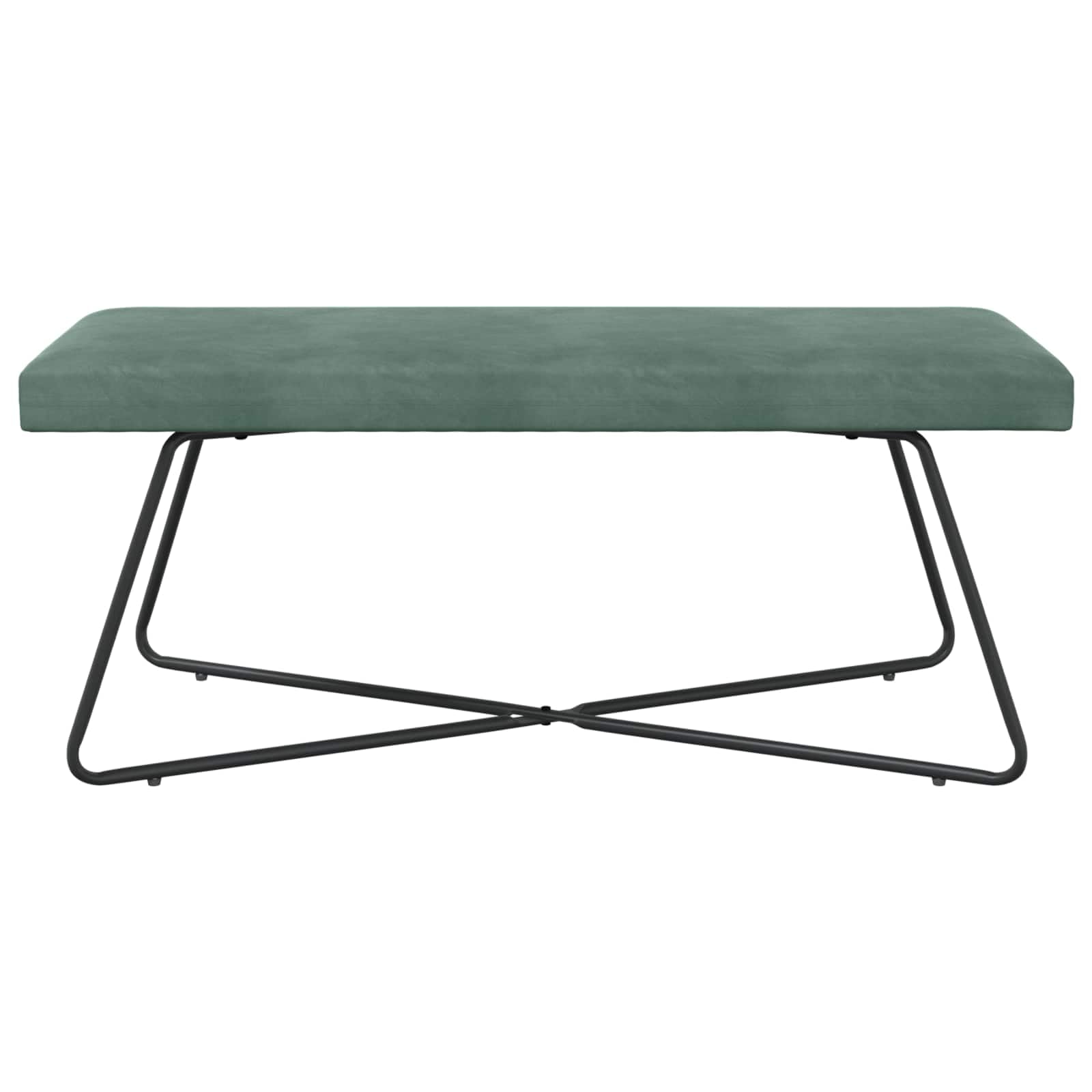Ławka w kolorze morskiej zieleni, 110 x 40 x 45 cm, aksamitny materiał drewnopochodny, metalowa, wyściełana, salon, sypialnia, korytarz, korytarz, jadalnia, ławka z poduszką i półką do