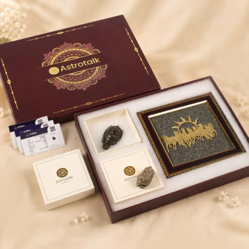 Image of Astrotalk Sampoorna Vastu Pyrite Combo | 7 Horses Frame, Pyrite Tortoise & Stone | Vastu Items for Wealth, Success & Protection | Home Decor for Living Room & Office Desk | Housewarming Gifts