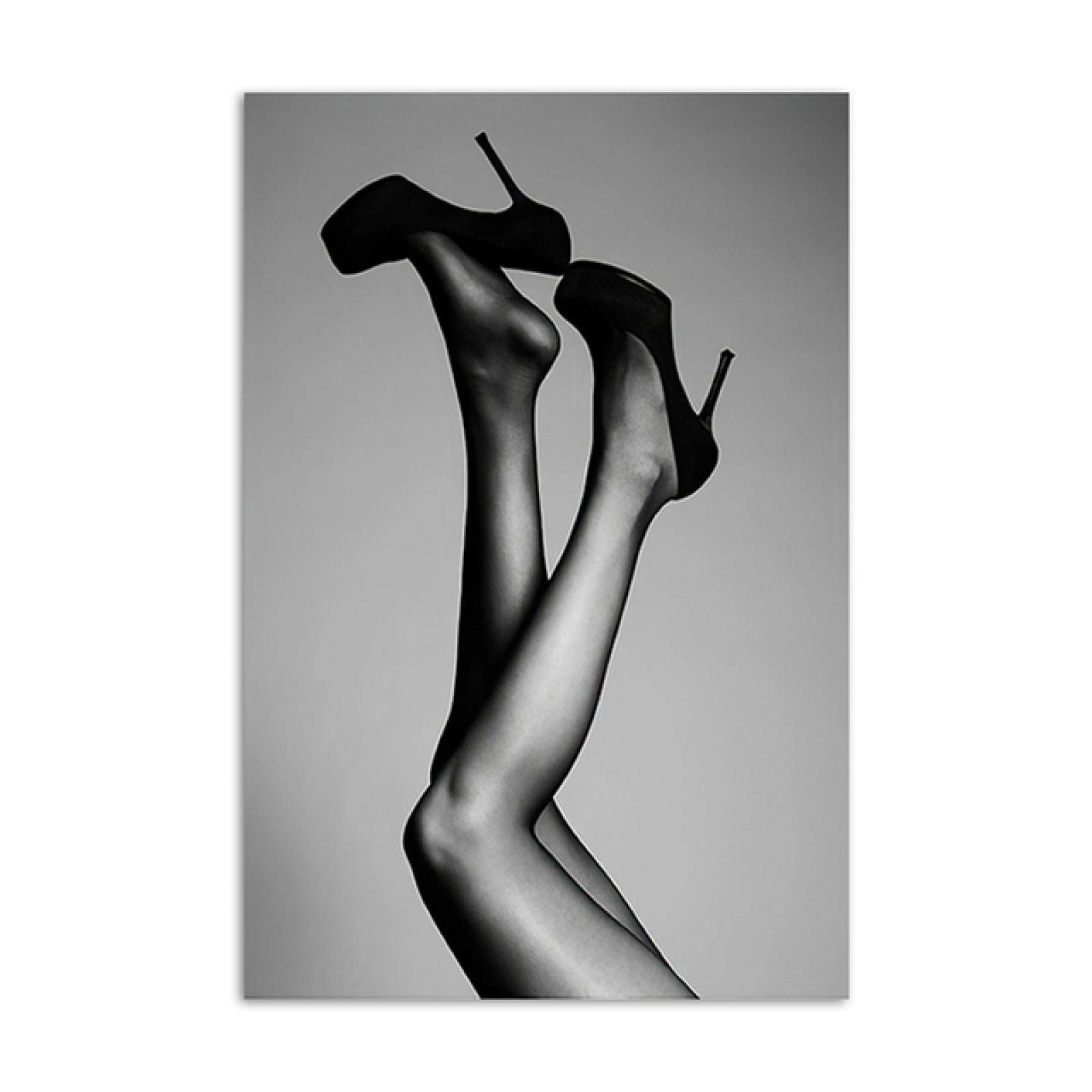 Image sur Toile - Noir Et Blanc Femme Cage - Impression sur toile - Decoration murale - AC70x70