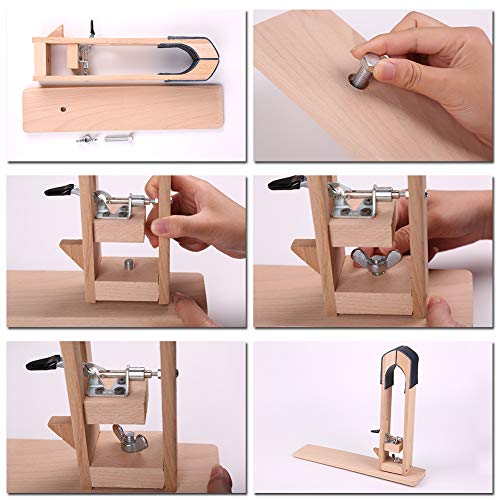 Image of Lunarm Stitching Pony Leather Stitching Pony Table Desktop Working Clamp | with Thread, Big Eye Sewing Needles, Nail Files, Replaceable Patch, Instruction, Beech Hardwood, Leathercraft Projects Repair