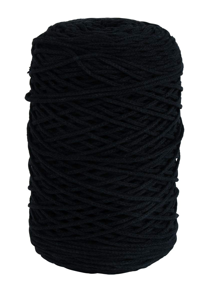 Rayher Braidy 42009576 gerecycled garen, gevlochten, 2 mm , zwart, 250