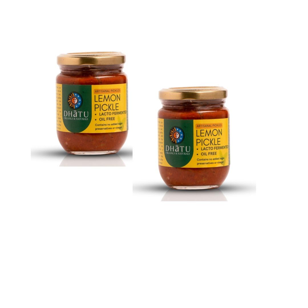 Dhatu Organics & Naturals Probiotic Lemon Pickle - 250 g (Pack of 2) - Image 1