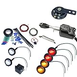 UTV Heavy Duty Lever Turn Signal Kit with Horn and Hardware Kit (Round: 2 Amber, 2 Red)