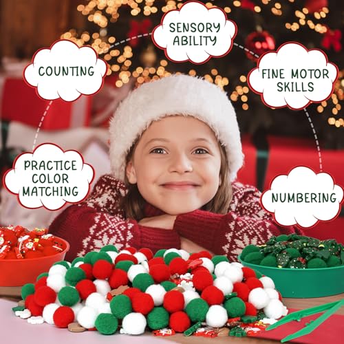 OAXNTGW 209 Pcs Christmas Sensory Bin Items Christmas Resin Counting Sorting Sensory Bin Filler Fine Motor Santa Claus Reindeer Snowflake Gjft Box Wreath Counts for Xmas Counting Decor by OAXNTGW - Image 7