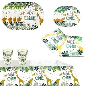 51-delige set Wild One Verjaardagsfeestartikelen Set, Wild One Verjaardagsfeestservies, Verjaardagsfeestservies Papieren…