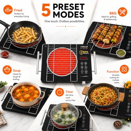 ITALIA Store ITALIA 2200W Crystal Glass Ceramic Cooktop - Image 5