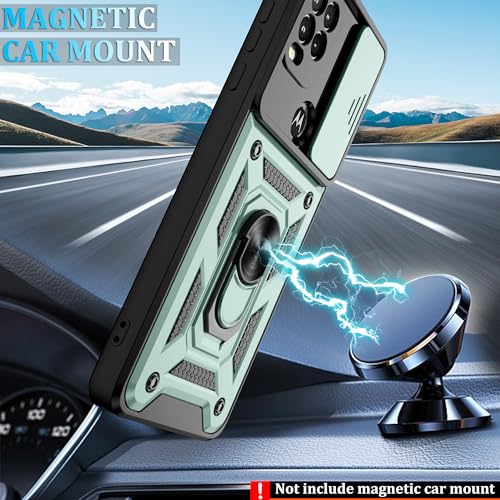Gritup for Moto G Stylus 5G-2021 Case with Slide Camera Cover | 1*Pack HD Screen Protectors | 360° Rotating Metal Kickstand | MIL-Grade Shockproof Protection, Dark Green - image 8
