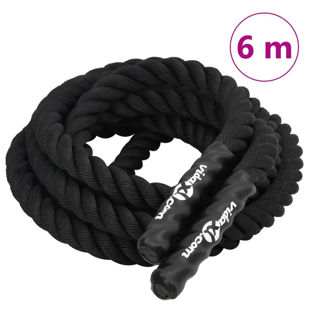Rantry Battle Rope Polyester Schwarz 6 m 4,5 kg Cardio-Maschinen-Zubehör