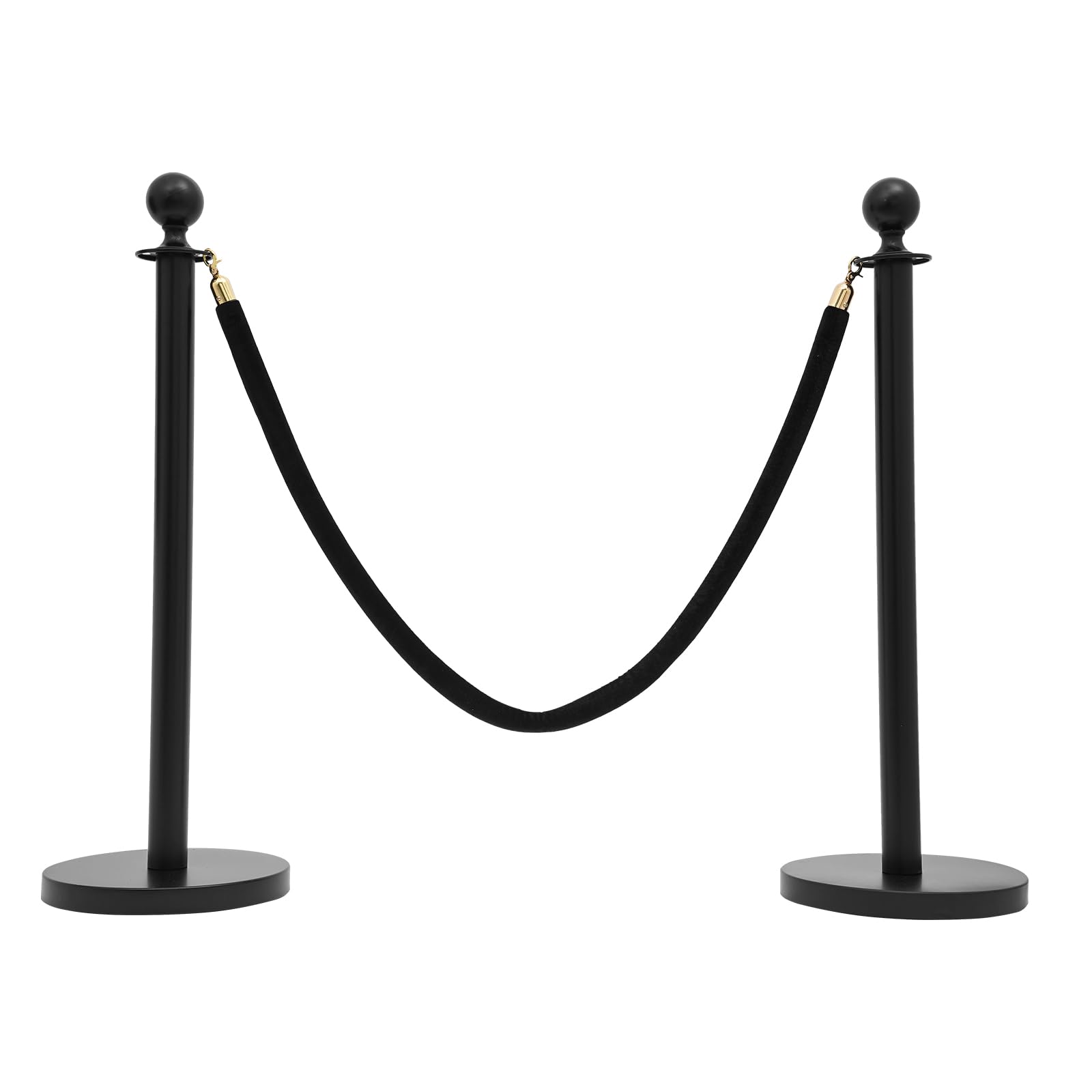 Cone de Signalisation,Lot de 4 Poteaux de Barrière en Plastique Plot de Chantier Profil Réglable Poteau Stationnement Portable avec 2* Longue Chaîne, Jaune+Noir (4 pièces)