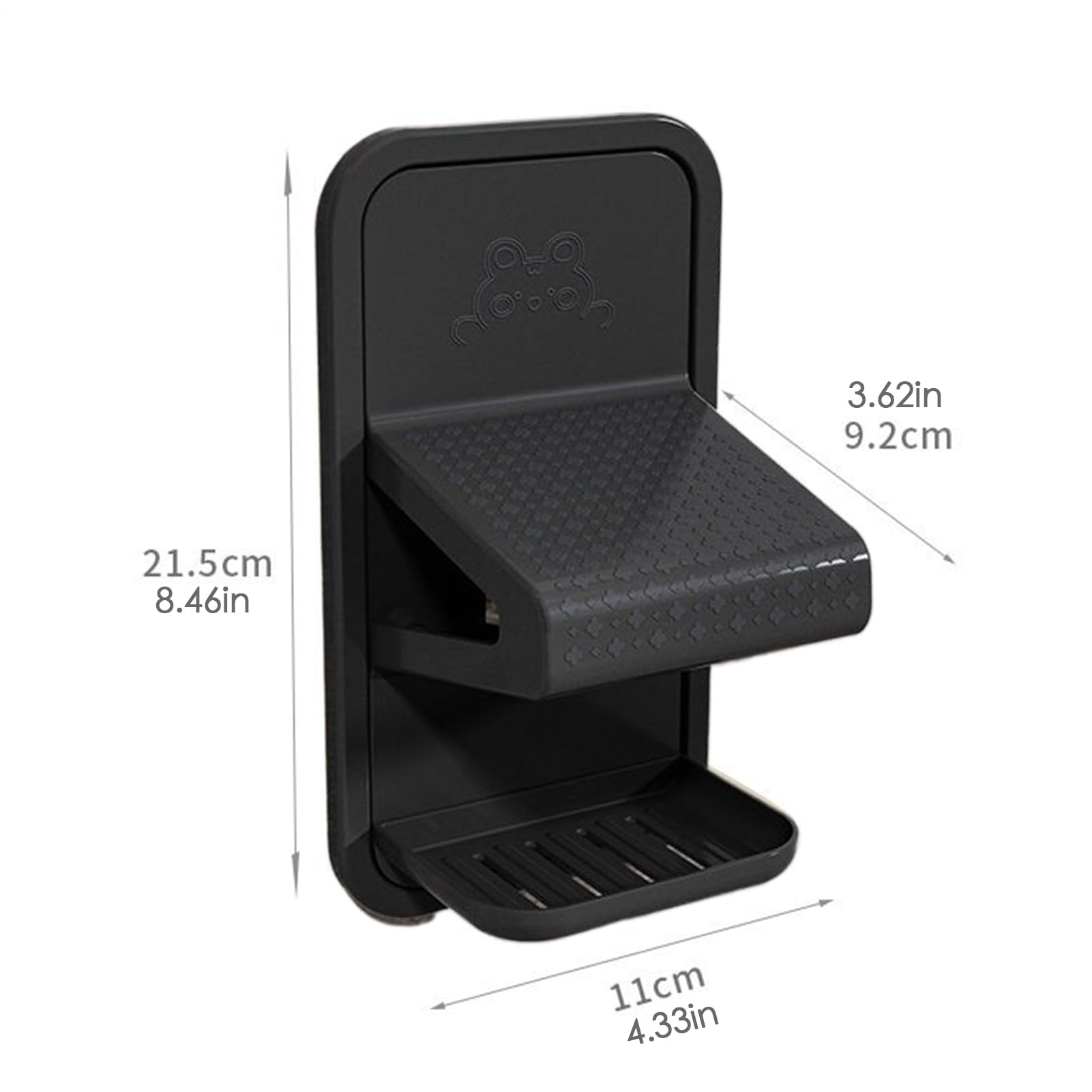 Shower Foot Rest – PP 21.5x11x9.2cm | Leg Shaving Footstool With Tray, Wall Bathroom Accessory For Metal, Glass, Marble Surfaces In Apartment, Hotel, RV Any Setting.