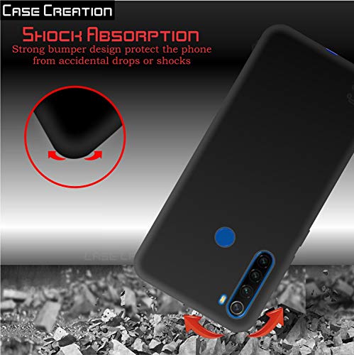 Image of Case Creation for Redmi Note 8T 2019 Back case, Xiaomi Redmi Note 8T Slim Flexible Smart Look case with 360 Camera All Angle Protection (Pure Black)