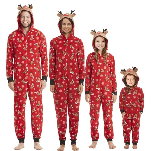CIYCUIT Family Christmas Pjs Matching Sets Reindeer Onesie Pajamas for Family