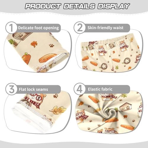 ALAZA Girls' Leggings Children's Yoga Pants Skinny Printed Dance Hamster Fall Cute Comfortable 4T2