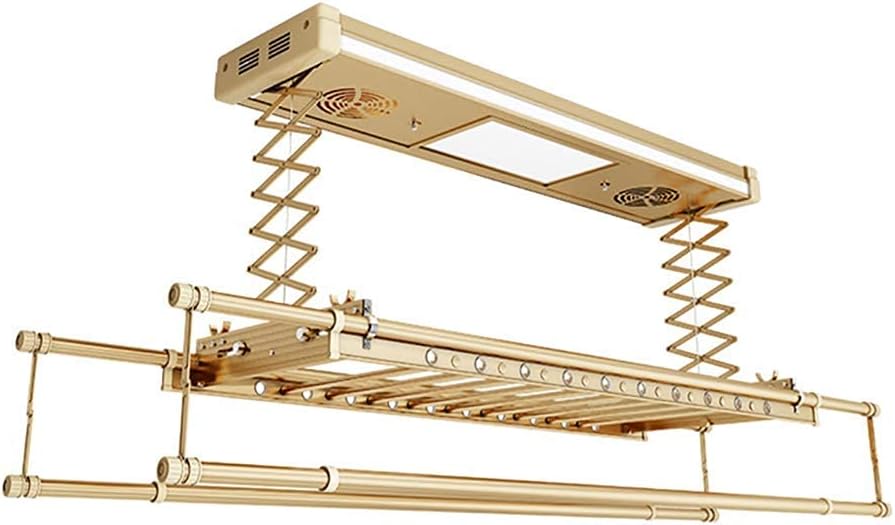 Ceiling Clothes Dryer Aluminium and Steel Electric Clothes Dryer with Remote Control,Electric Drying Rack Intelligent Remote Control Voice Control - Ceiling-Mounted Clothes Rail Rack, Balcon