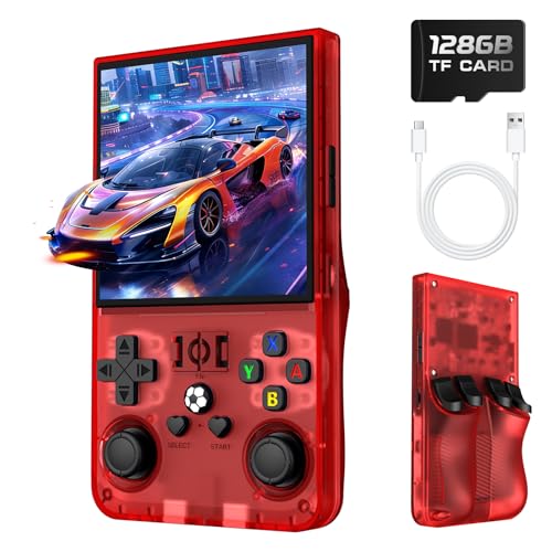 Image of R36MAX Retro Handheld Game Console, Retro Gaming Console with 128GB Open Source System, 4.0 Inch 720x720 IPS Screen, 4000mAh Battery