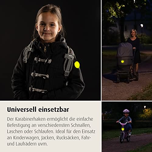 reer Light&Go Sicherheitslicht | für Kinder | LED Blinklicht | Dauerlicht Anhänger für Schulranzen, Kinderwagen und co