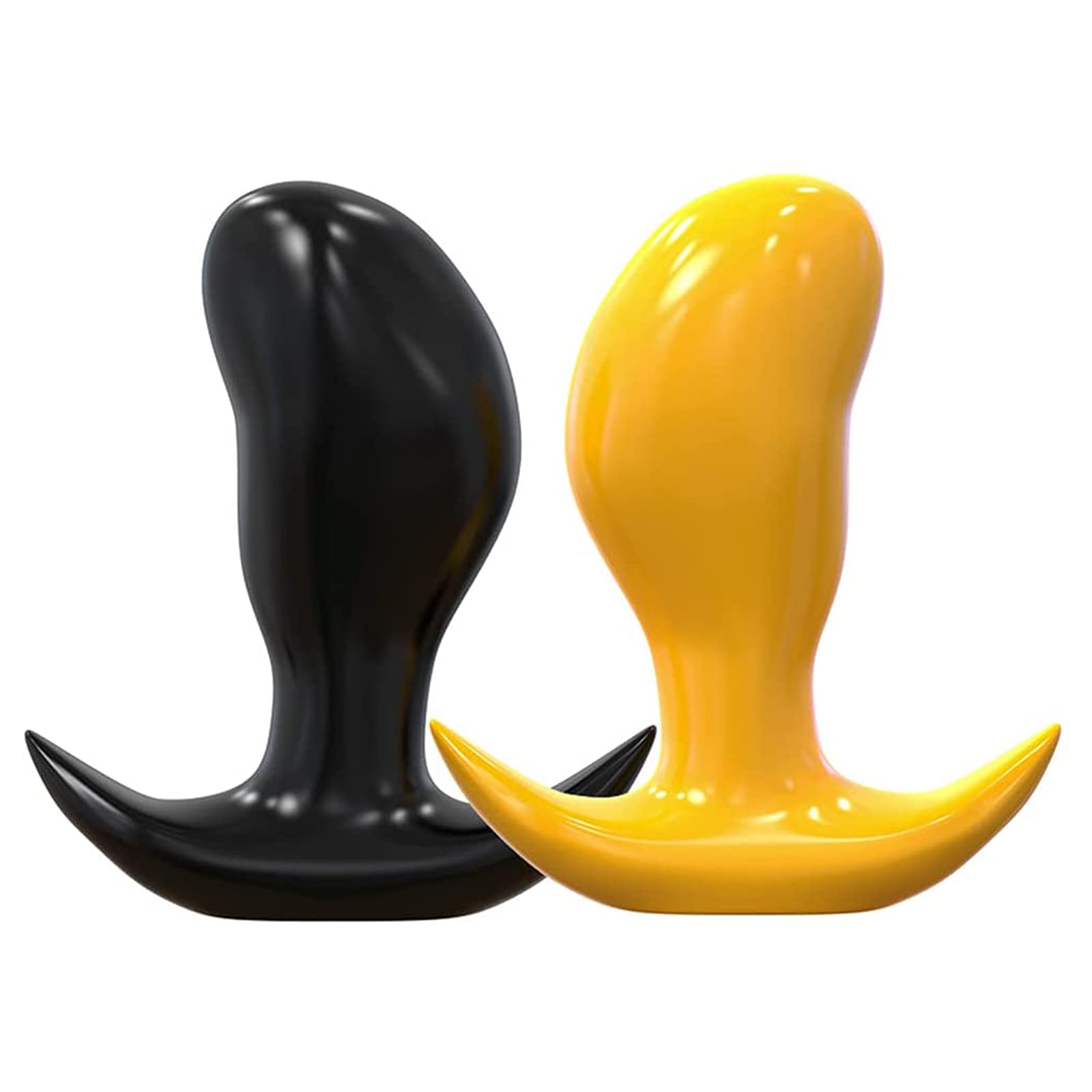 Plug anale Butt Plug Massaggiatore prostatico Grande Medio Piccolo Plug anale Butt Plug con base di ancoraggio Set di giocattoli sessuali in silicone per principianti Uomini esperti(Schwarz,XL)