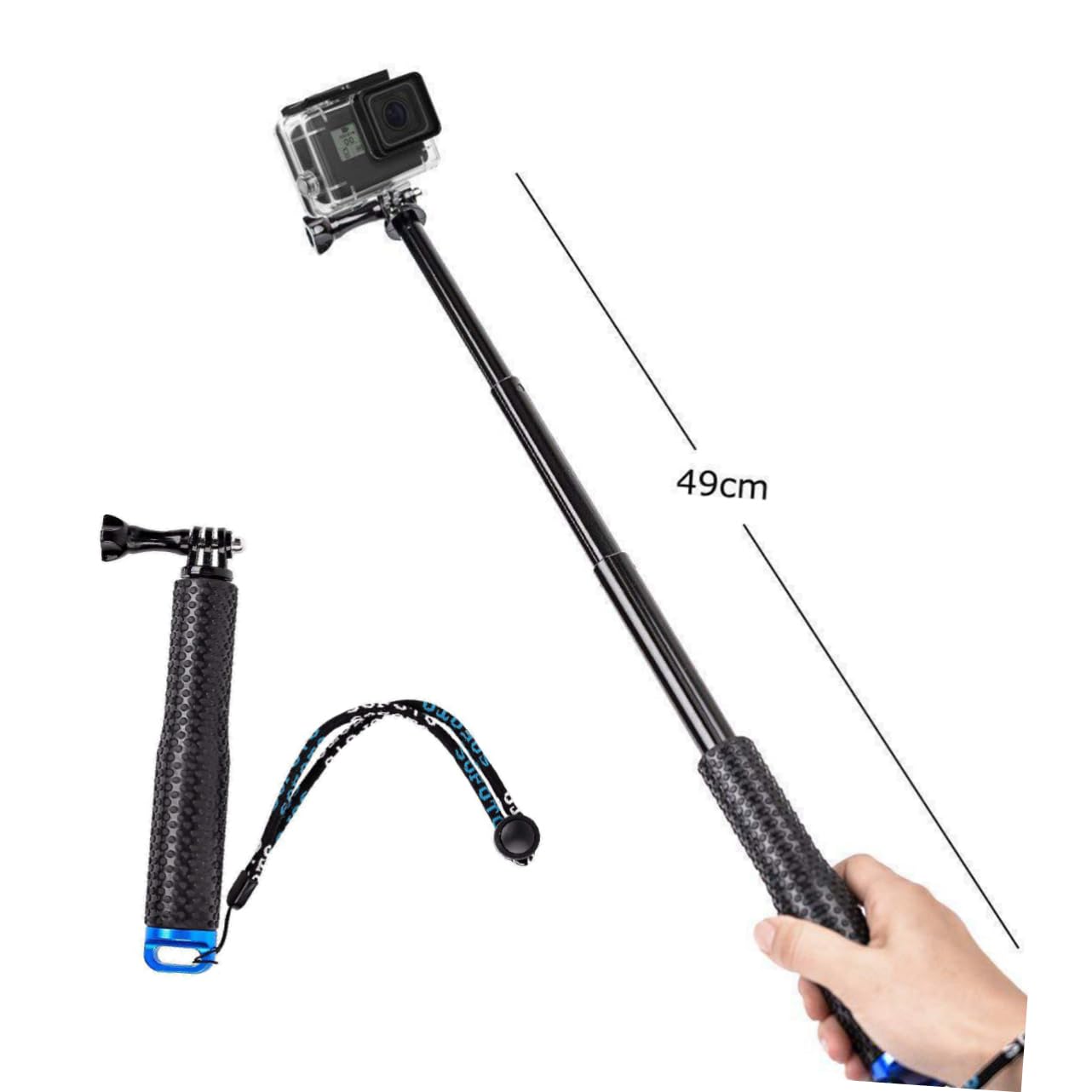GRIRIW Aluminum Alloy Camera Compact Selfie Stick for and Action Cameras Easy to Use Photography Accessory for Travel and Outdoor Adventures
