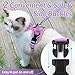 rabbitgoo Cat Harness and Leash for Walking, Escape Proof Soft Adjustable Vest Harnesses for Cats, Easy Control Breathable Reflective Strips Jacket, Pink & Purple, XS