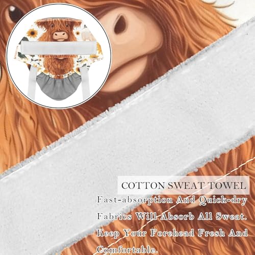 Image of 2 PCS Bouffant Cap with Button Ponytail Pouch Working Cap Sweatband Adjustable Surgical Cap Black and White Cow