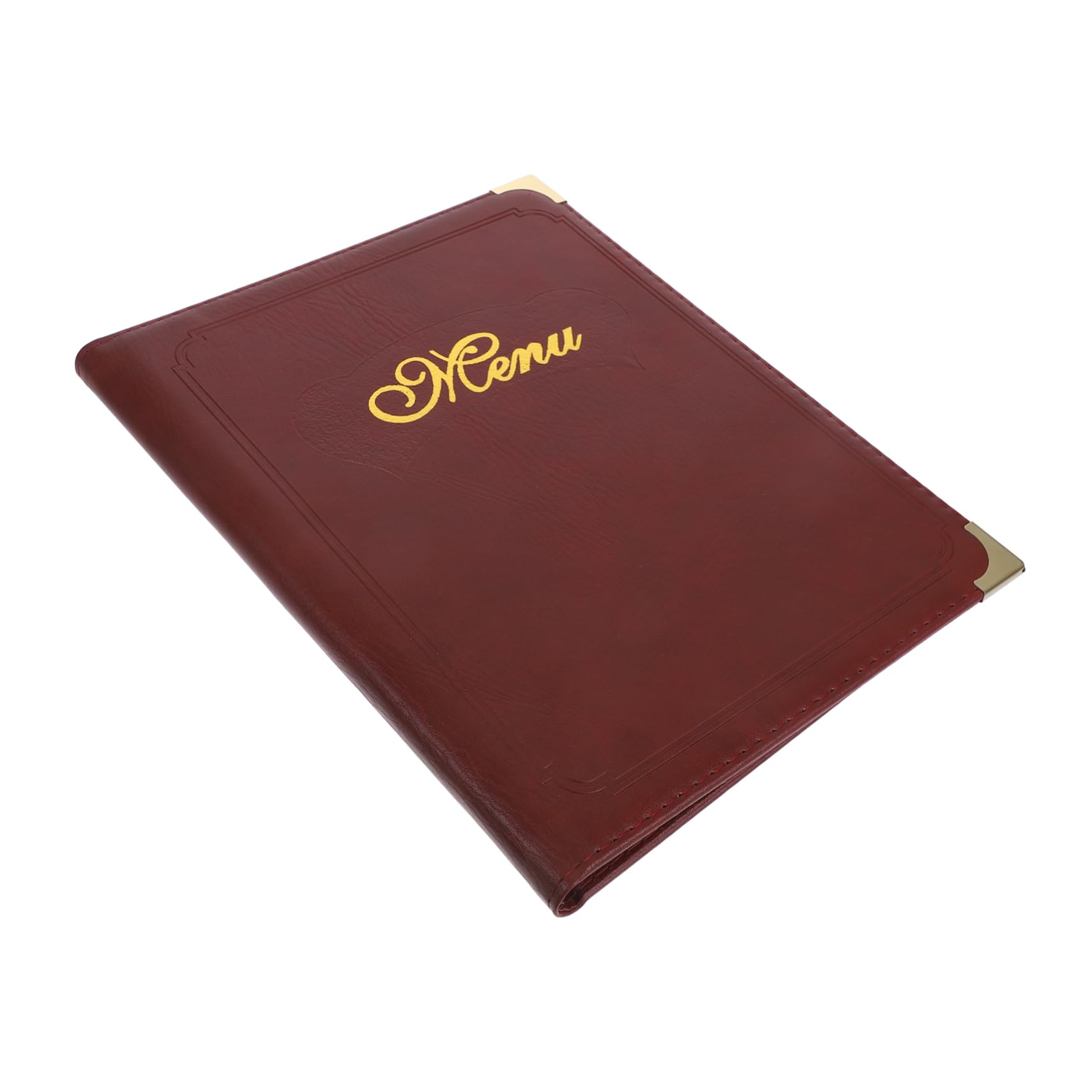 COLLBATH Elegant Pu Leather Menu Book Holder 7 Page Restaurant Menu Cover Case Reusable Covers