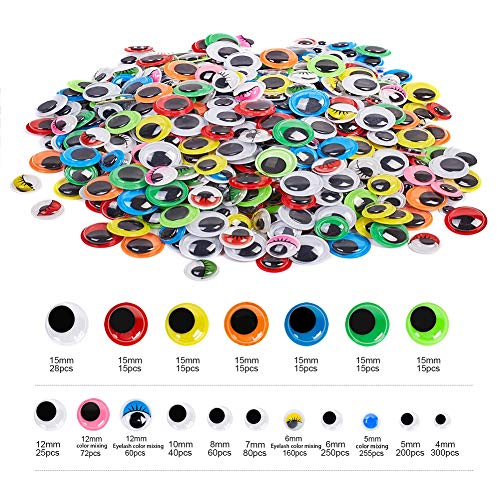 1620pcs googly wiggle eyes self adhesive for craft sticker eyes multi colors and sizes for diy by zzyi