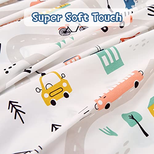 Jsd KIDS SHEETS-CAR-TWIN Kids Printed Sheet Set Twin Size, 3 Piece Vehicles Microfiber Bed Sheets Deep Pocket thumb #5
