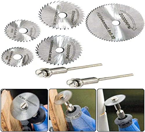 Image of DIY Crafts Cutting-Blades, HSS Rotary Saw Blades Blade Disc Saw Carving Buffing Grinder Replacement Mandrel Set Mini Circular Cutter Rotary Tool Cutting Blades (Cutting-Blades, Pack of 1 Sets)