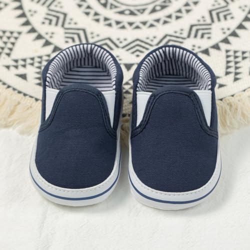 Image of Infant Baby Boys Girls Canvas Sneaker Toddler Slip On Anti Skid Newborn First Walkers Candy Shoes for 0-18 Months