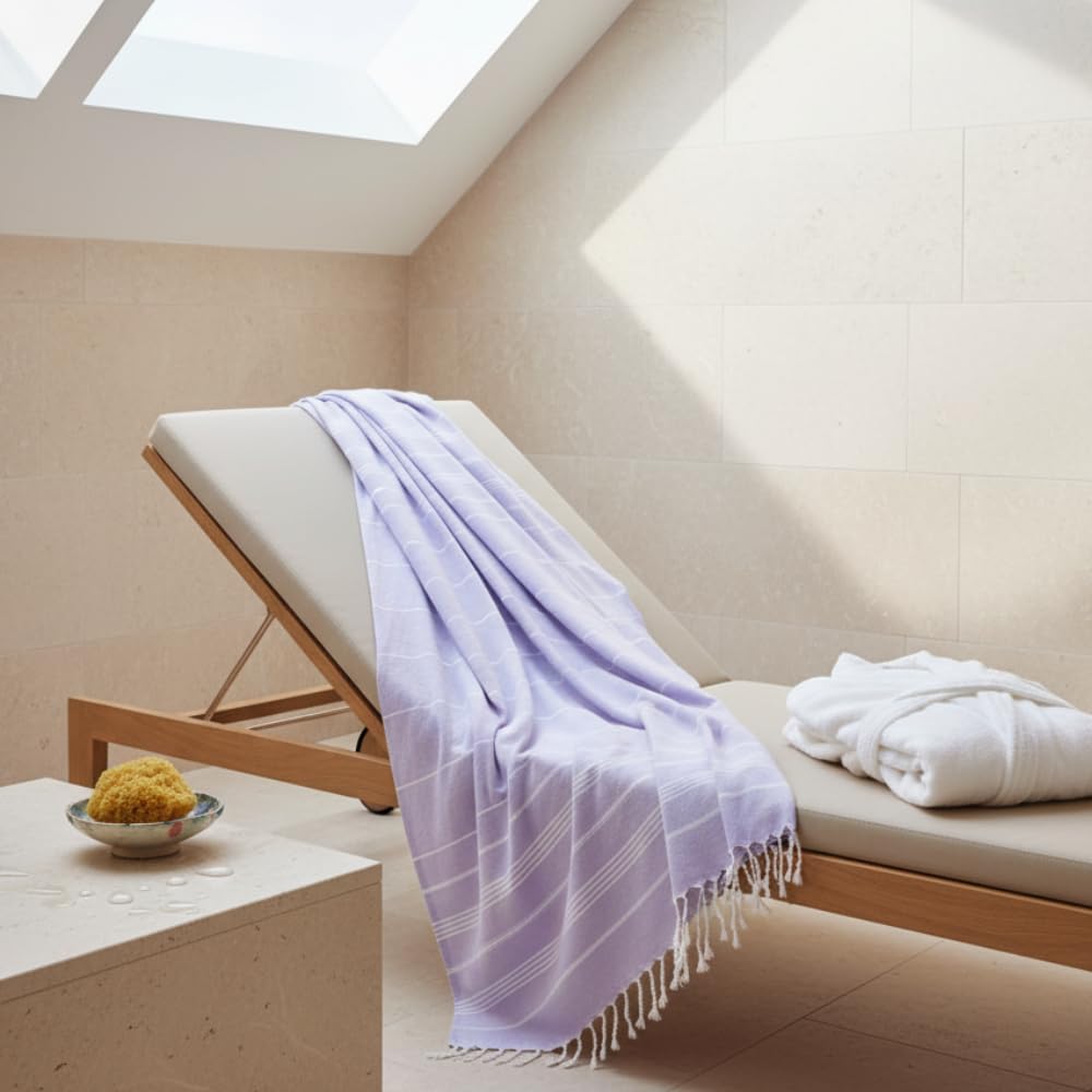 Toalla de sauna XXL, toalla de baño grande y suave, 100 x 200 cm, secado rápido, toalla de playa de primera calidad, toalla para hombres, mujeres, yoga y fitness (morado)