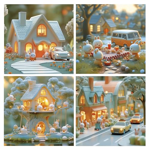 Puzzles progressifs EDUCA La Ville des Lapins 4 puzzles 12 à 25 pièces Pour enfants - vue 2