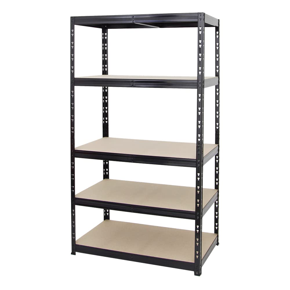 PROREGAL Étagère Charge Lourde Tiger | HxLxP 180x100x60cm | 265kg par Niveau | Noir | Étagère Robuste de Garage, Atelier, Cave, sous-Sol, Stockage, Rangement, rayonnage