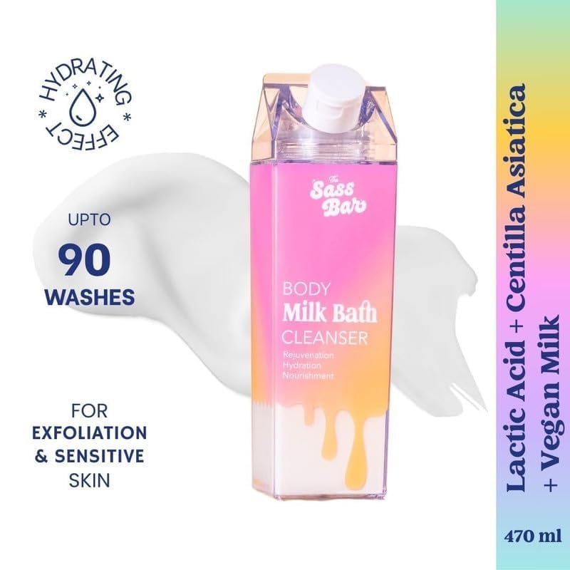 Image of Dawn Exfoliating Bodywash Cleanser for Men, 470ml| 2% LacticAcid, Centella Asiatica & 3 Vegan Milk|Paraben & SLS Free |Gentle Exfoliating Body Wash Shower Gel for Women|For Sensitive Skin