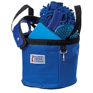 Wash Tote Kit | Color Royal | Complete Horse Grooming Solution | High Absorbency Sponge Mitt | Curved Sweat Scraper | Jelly Scrubber | Mane & Tail Comb