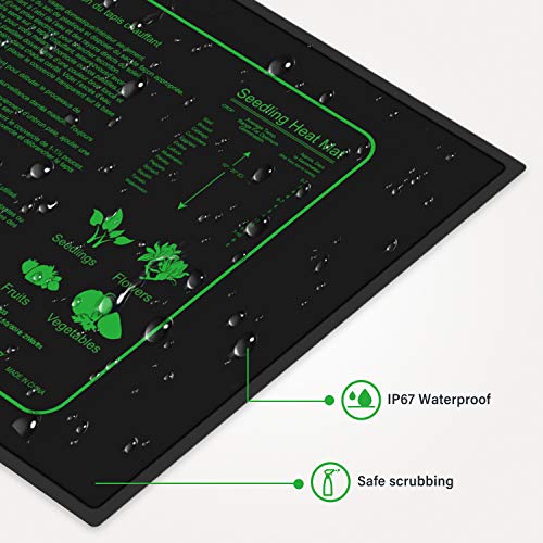 LERWAY Heizmatte Zimmergewächshaus Wärmematte Reptil Dragon Temperatur Heizkissen Amphibien Pet Mat Wärmer Bett Matte, 20,75'x10' Zoll, 21Watt (1, 21W x 2)
