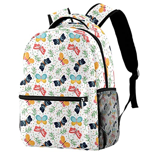 Sac à dos voyage vintage papillons avec poches pratiques et légères