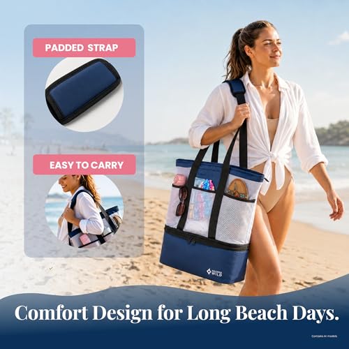 Beach Tote with Cooler & Ice Packs