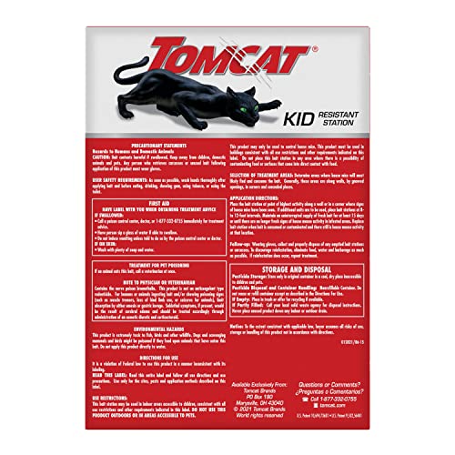 Image of Tomcat Mouse Killer Child Resistant, Disposable Station, 4 Pre-Filled Ready-to-Use Bait Stations (Pack of 2)