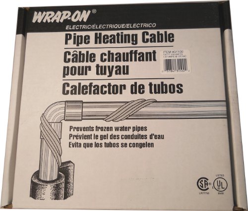 Wrap-On Pipe Heating Cable - 100-Feet, 120 Volt, Built-in Thermostat, Low Wattage - 31100