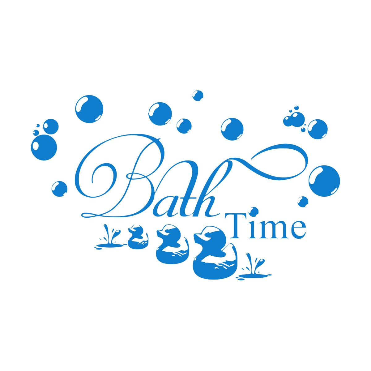Bathroom wall Decal Bath Time Wall Art Quotes Waterproof Vinyl Wall Stickers Duck Bubble Lettering DIY Kids Bathroom Decals Large - 52x84cm — image 1
