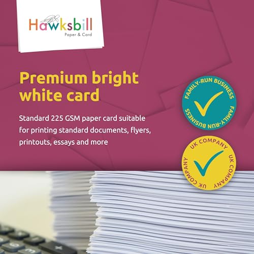 Hawksbill 225GSM A4 White Card Stock 50 Pack Premium Smooth Thick Cardstock for Arts Craft Home and Office Use - Image 2